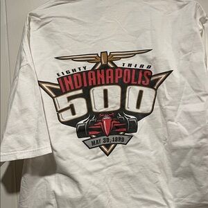 Jerzees White Indianapolis 500 Graphic Tee